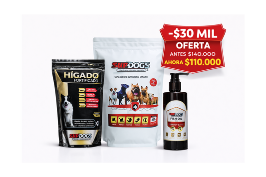 Combo Supdogs 500 gramos + Hígado fortificado + Fish oil