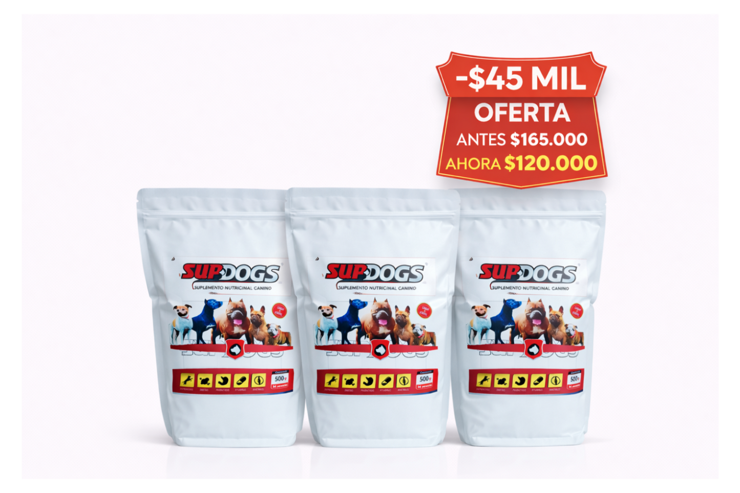 Supdogs x 3 unidades de 500 gramos